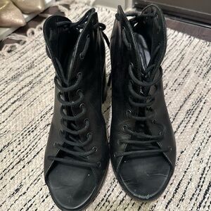 Ann Demeulemeester Black Lace-Up Women's Boots